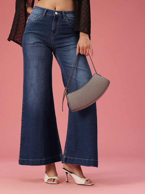 DressBerry Women Wide Flare Stretchable Jeans