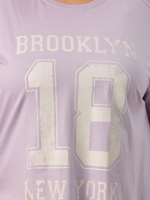 Sztori Plus Size Printed Drop-Shoulder Sleeves Pure Cotton Oversized T-shirt - Image 7