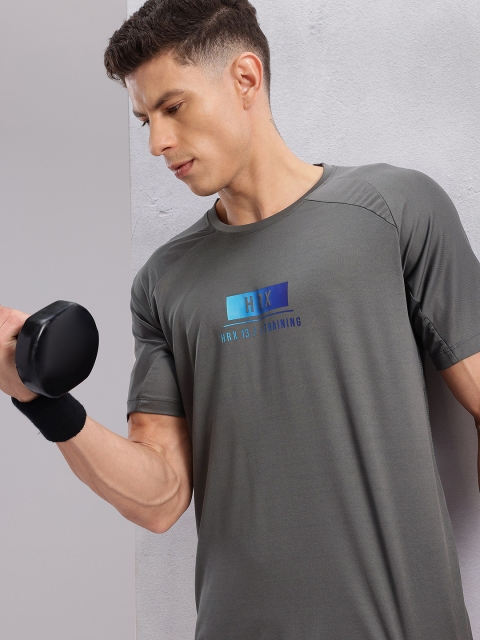 HRX by Hrithik Roshan Brand Logo Print Rapid-Dry Training T-shirt