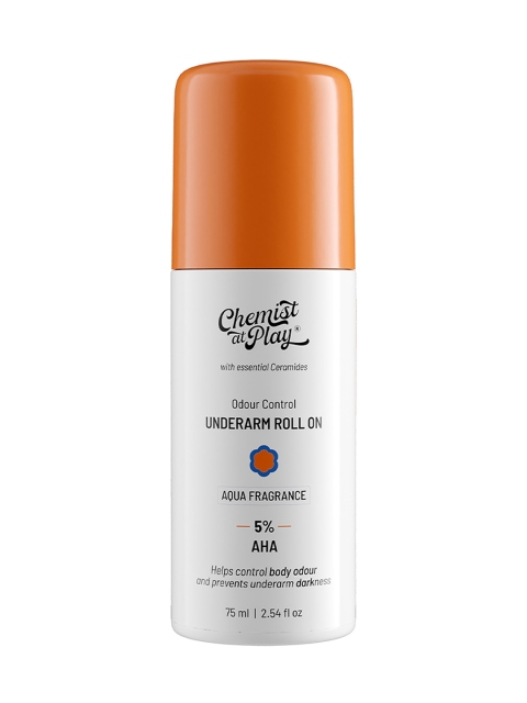 Chemist at Play Aqua Fragrance Underarm Roll On Deodorant with 5% AHA & Lactic Acid - 75ml