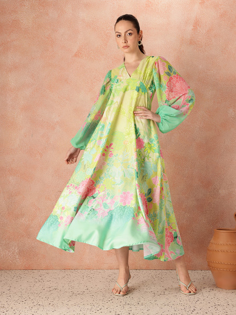 all about you Floral Printed Empire Dress