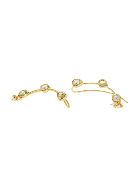 Anouk Gold-Plated Kundan Studded Contemporary Shaped Ear Cuff - Image 3