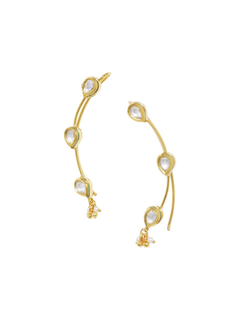 Anouk Gold-Plated Kundan Studded Contemporary Shaped Ear Cuff - Image 2