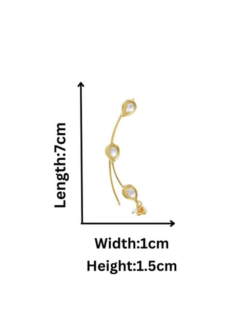 Anouk Gold-Plated Kundan Studded Contemporary Shaped Ear Cuff - Image 5