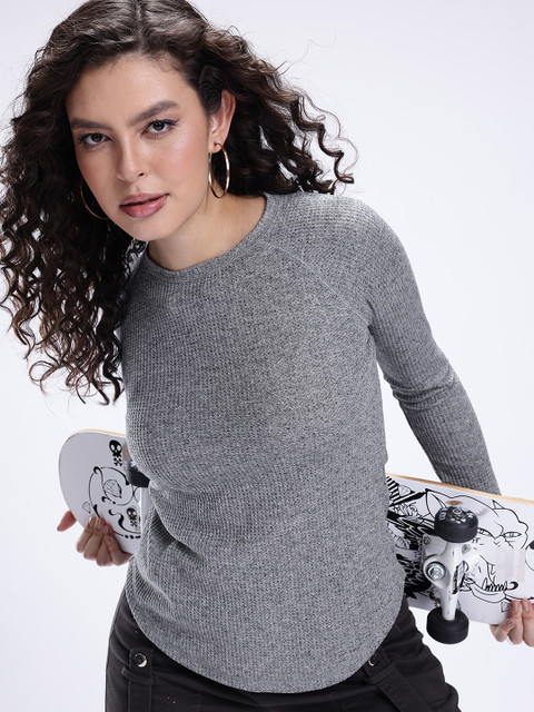 Kook N Keech Textured Raglan Sleeves T-shirt