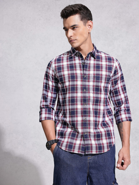 WROGN Opaque Checked Pure Cotton Casual Shirt - Image 3