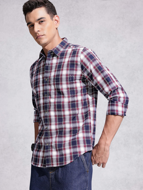 WROGN Opaque Checked Pure Cotton Casual Shirt - Image 4