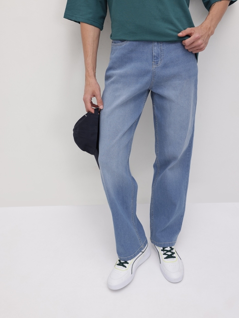 The Roadster Life Co. Men Relaxed Fit Mid-Rise Light Fade Stretchable Jeans