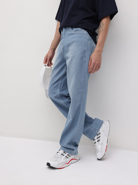 The Roadster Life Co. Men Relaxed Fit Mid-Rise Light Fade Stretchable Jeans
