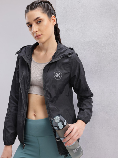 HRX by Hrithik Roshan Hooded Rapid-Dry Packable Running Jacket