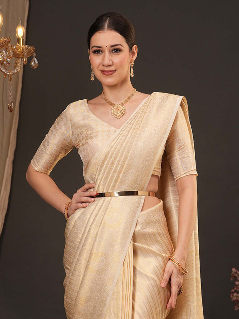 Anouk Woven Design Zari Silk Blend Kanjeevaram Saree