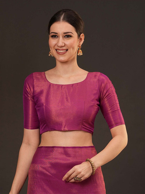 Anouk Woven Design Zari Silk Blend Kanjeevaram Saree - Image 6