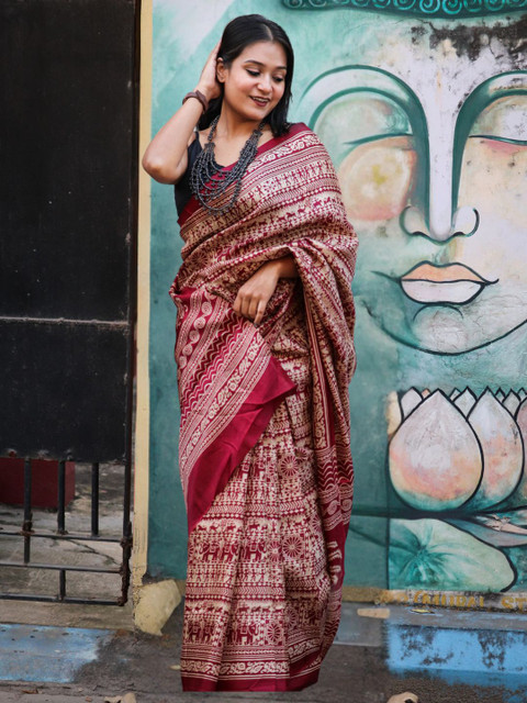 KALINI Geometric Printed Saree