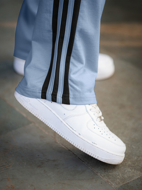 Maniac Men Striped Relaxed-Fit Mid-Rise Track Pants - Image 7