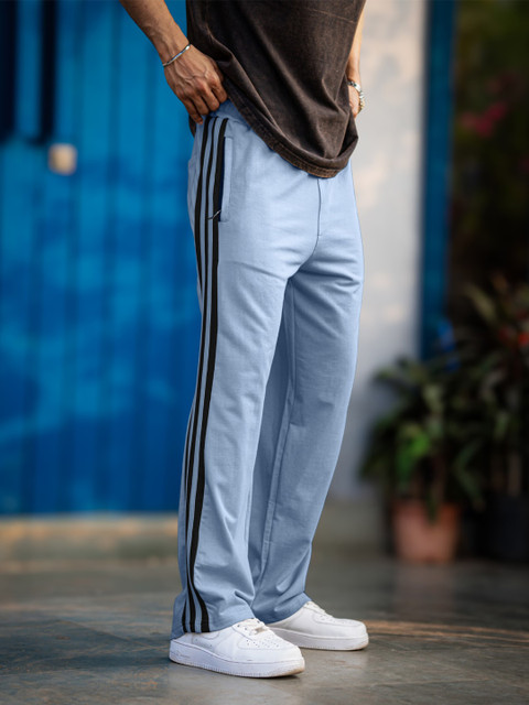 Maniac Men Striped Relaxed-Fit Mid-Rise Track Pants - Image 5