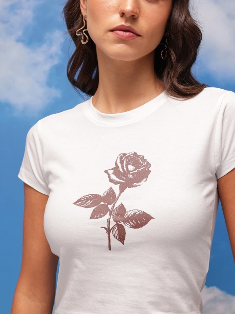 CORSICA Floral Printed Pure Cotton Crop T-shirt - Image 2