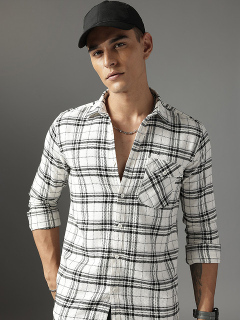FCUK Pure Cotton Checked Slim Fit Shirt