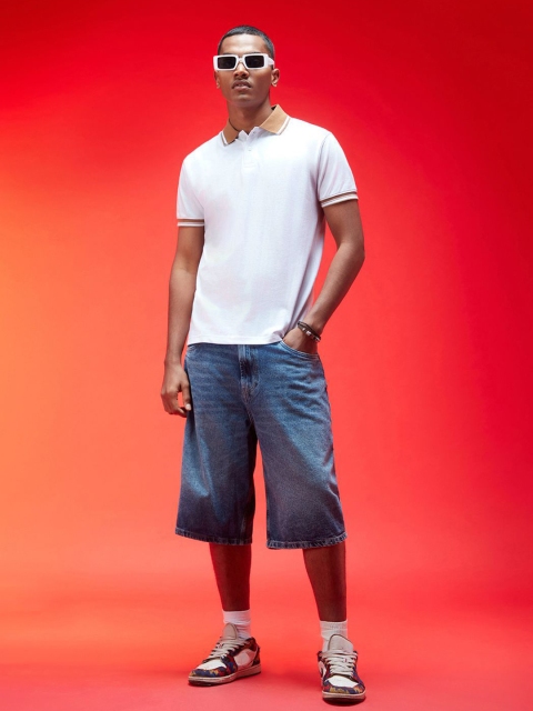 VEIRDO Men Solid Polo Collar Cotton T-shirt - Image 5