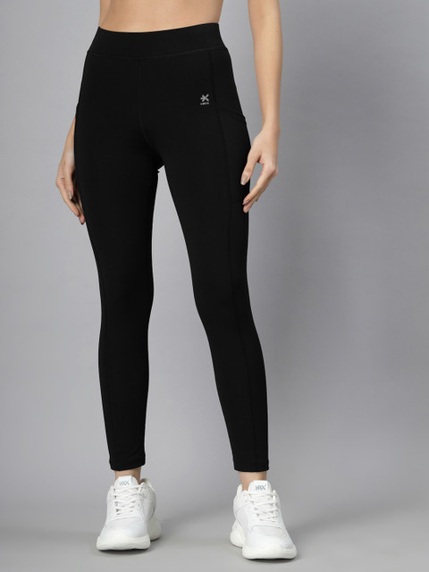HRX by Hrithik Roshan Women Solid Yoga Stretchable Cropped Gym Tights