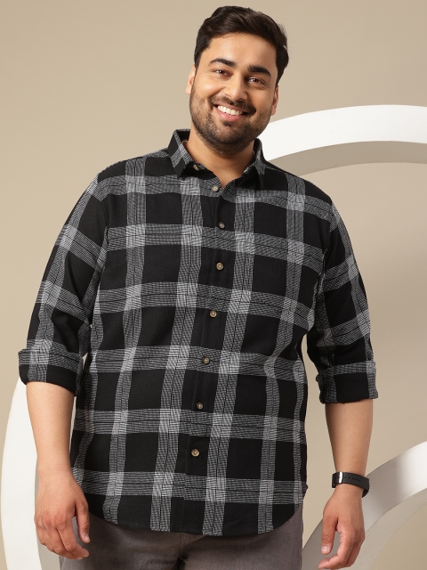 Sztori Plus Size Premium Checked Pure Cotton Casual Shirt - Image 3