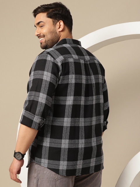 Sztori Plus Size Premium Checked Pure Cotton Casual Shirt - Image 5