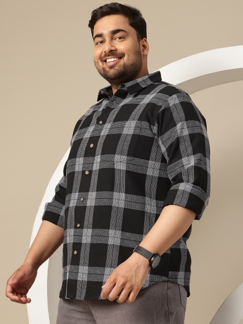 Sztori Plus Size Premium Checked Pure Cotton Casual Shirt - Image 4