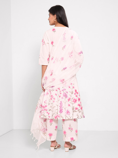 RANGMANCH BY PANTALOONS Floral Printed Dupatta With Tasselled Border - Image 5