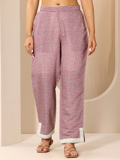 Libas Floral Printed V-Neck Kurta With Trouser - Image 7