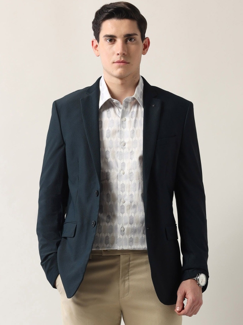 Arrow Slim-Fit Textured Single-Breasted Notched Lapel Collar Formal Blazers