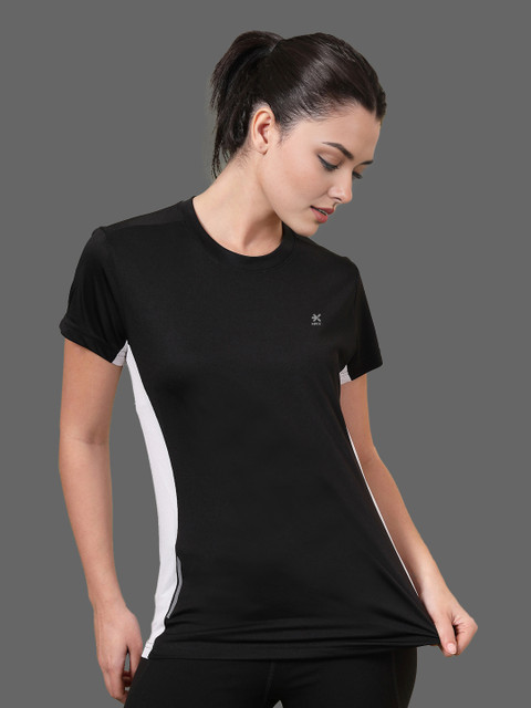 HRX by Hrithik Roshan Women Colourblocked Round Neck T-shirt