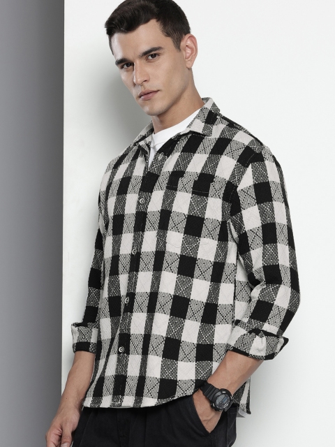 The Indian Garage Co Pure Cotton Textured Checks Opaque Relaxed Fit Casual Shirt - Image 4