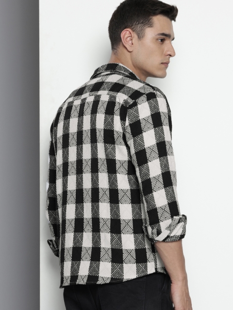 The Indian Garage Co Pure Cotton Textured Checks Opaque Relaxed Fit Casual Shirt - Image 5
