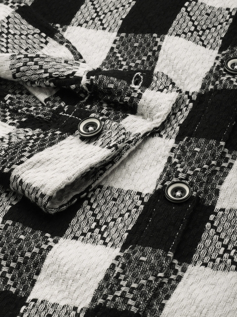 The Indian Garage Co Pure Cotton Textured Checks Opaque Relaxed Fit Casual Shirt - Image 3