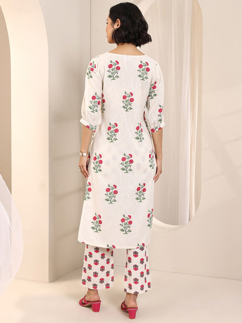 Libas Women Floral Printed Regular Kurta with Trousers - Image 6