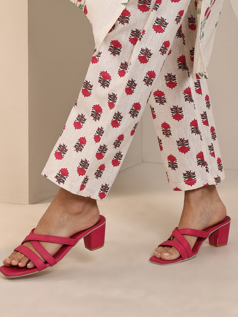 Libas Women Floral Printed Regular Kurta with Trousers - Image 5