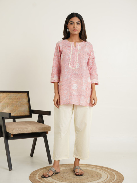 GOODHAND Floral Printed Pure Cotton Kurti - Image 2