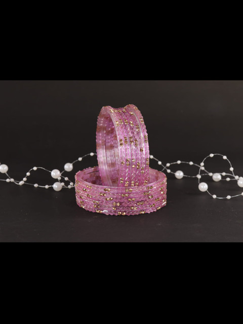 LAVAZZA Set Of 12 Crystal Studded Glass Bangles
