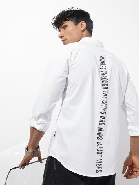 The Roadster Life Co. Typography Printed Pure Cotton Casual Shirt