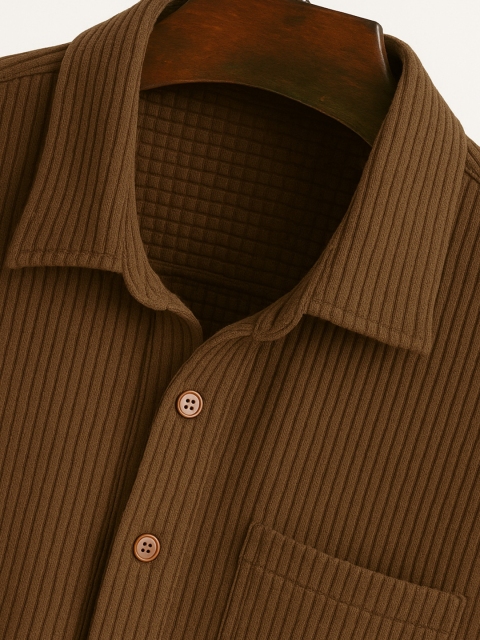 Colorchakra Striped Polo Collar Pockets T-shirt - Image 5