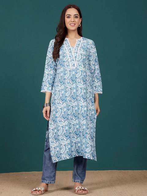 Varanga Women Paisley Printed Indie Florals Kurta - Image 2