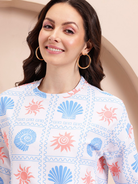 Mast & Harbour Conversational Printed T-shirt With Trousers - Image 2