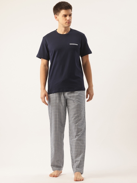 ETC Men Checked Pure Cotton Night suit