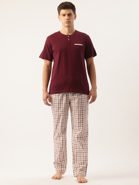 ETC Men Checked Pure Cotton Night suit