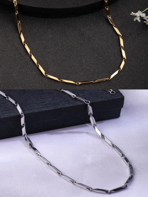 The Roadster Lifestyle Co Men Set Of 2 Stainless Steel Bohemian Chain