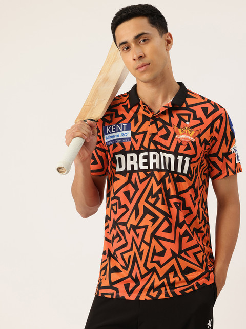 playR Unisex Printed Polo Collar Sunrisers Hyderabad Jersey Cricket IPL Jersey