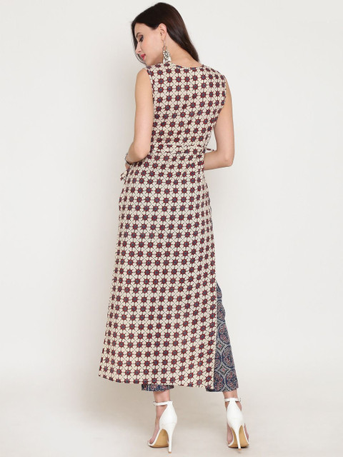 Sera Printed Round Neck Top With Trousers Co-Ords - Image 4