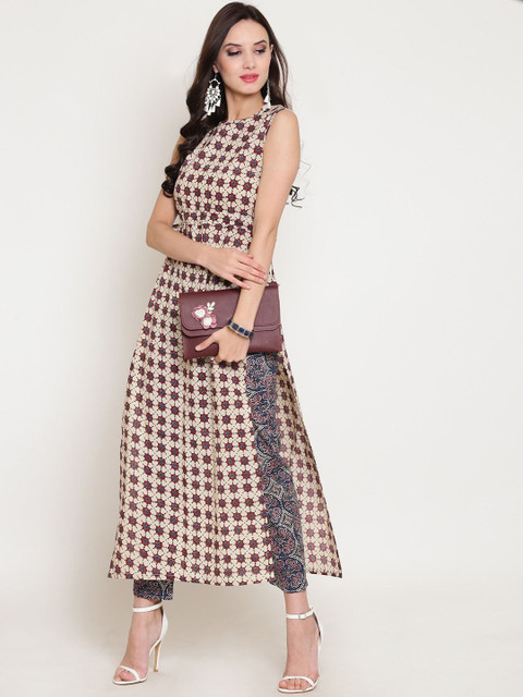 Sera Printed Round Neck Top With Trousers Co-Ords - Image 6