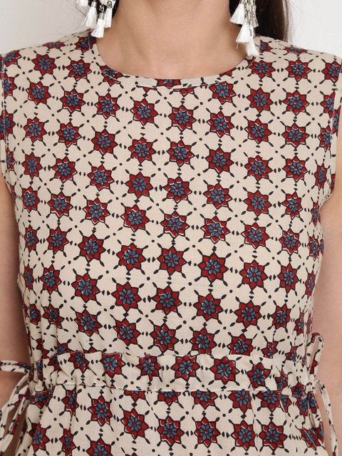 Sera Printed Round Neck Top With Trousers Co-Ords - Image 2