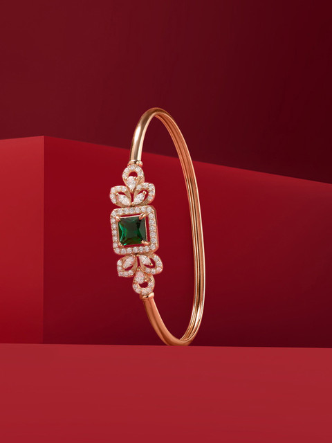 Zaveri Pearls Rose Gold-Plated CZ Studded Kada Bracelet