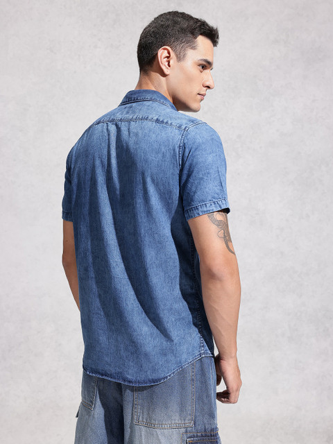 WROGN Pure Cotton Chambray Casual Shirt - Image 5